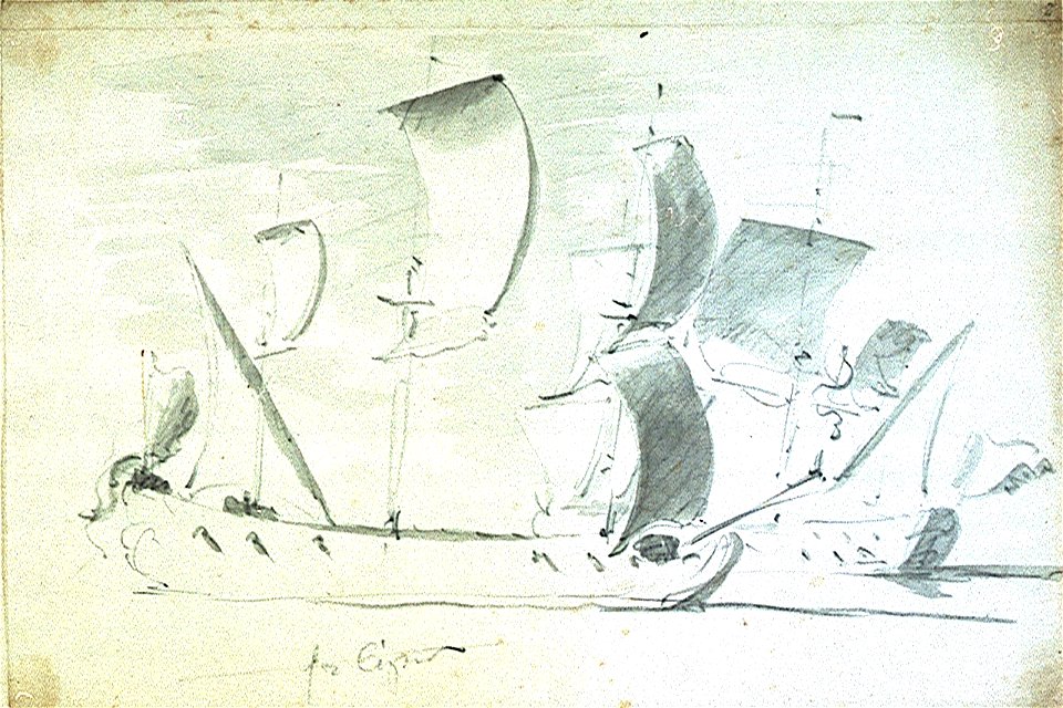 An English ship before the wind and another close-hauled RMG PW6898