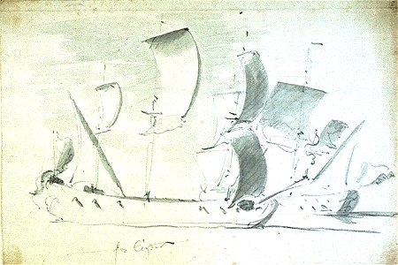 An English ship before the wind and another close-hauled RMG PW6898