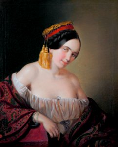 An aristocratic lady dressed in a traditional costume from Pontus, by Aristides Oeconomo