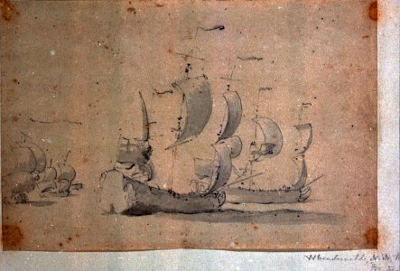 An English ship in a fresh quartering breeze RMG PW6916