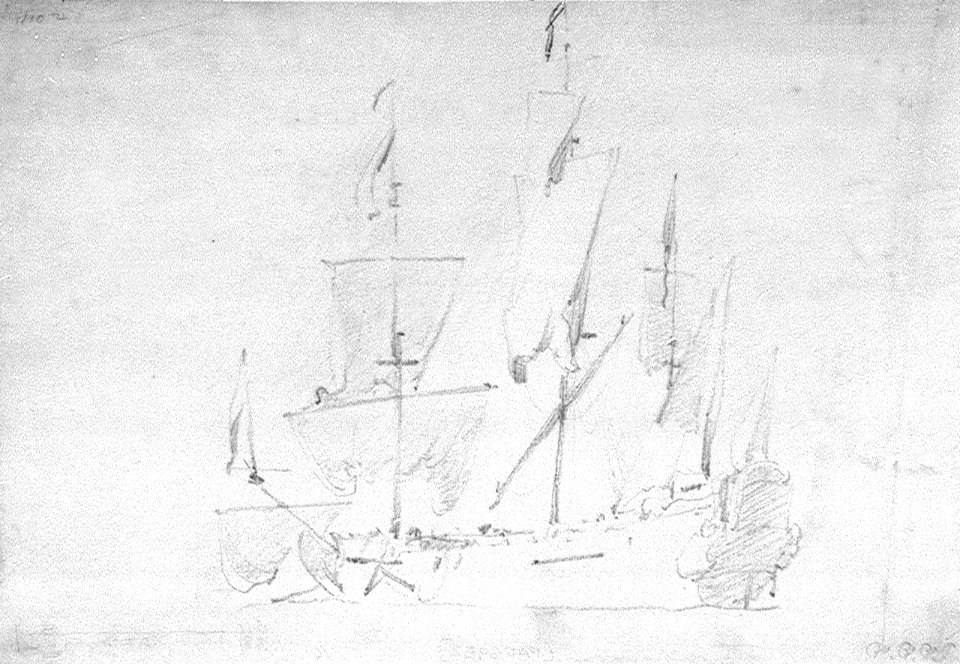 An English ship drying sails RMG PW6952