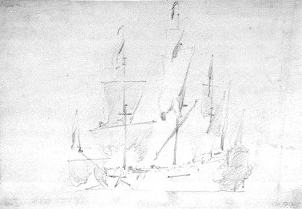 An English ship drying sails RMG PW6952