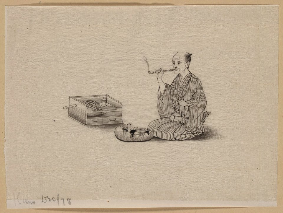 An elderly man, seated, smoking LCCN2009630116