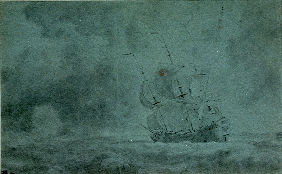 An English ship in a strong breeze RMG PW7030