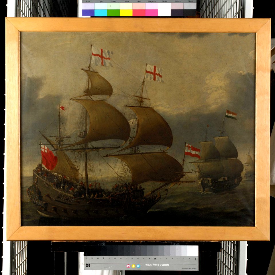 An English and Dutch ship approaching each other RMG BHC0787