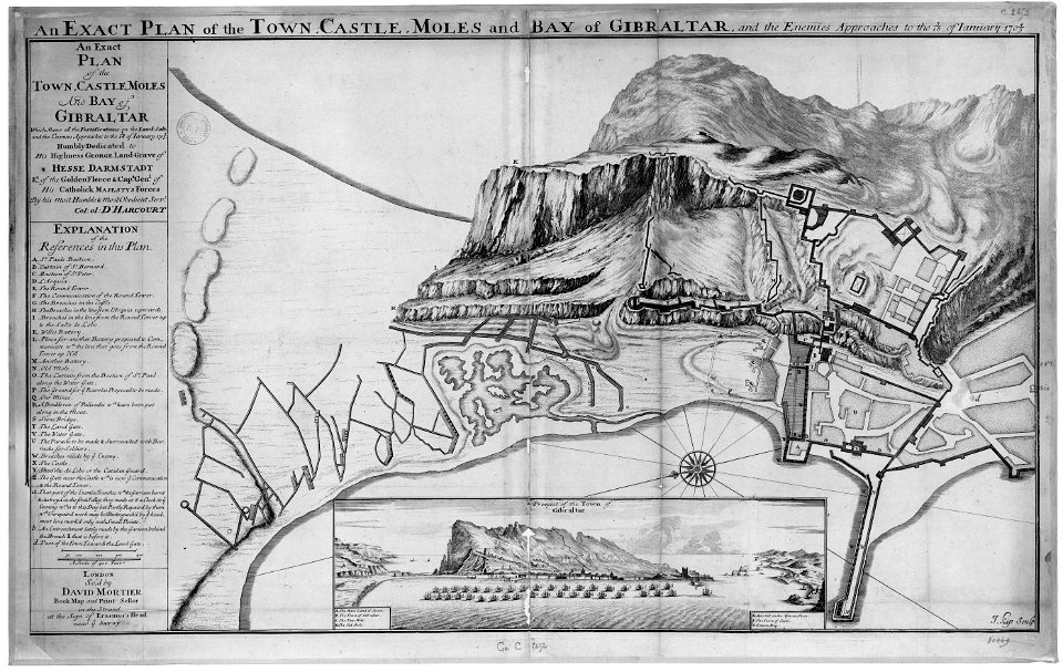 An Exact Plan of the Town, Castle, Moles and Bay of Gibraltar