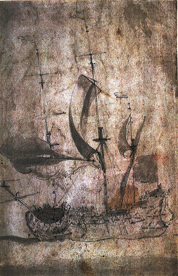 An English Ship in a fresh quartering breeze RMG PV5279