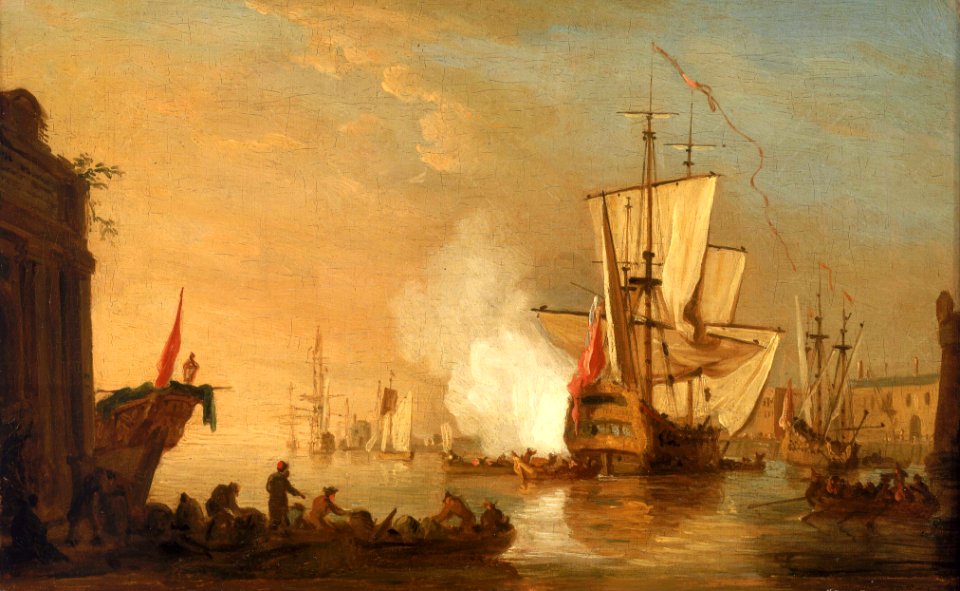 An English Man-of-War Firing a Salute RMG BHC1041