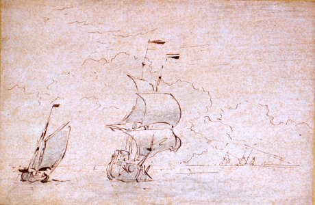 An English ship and a galliot with a quartering wind RMG PW6673