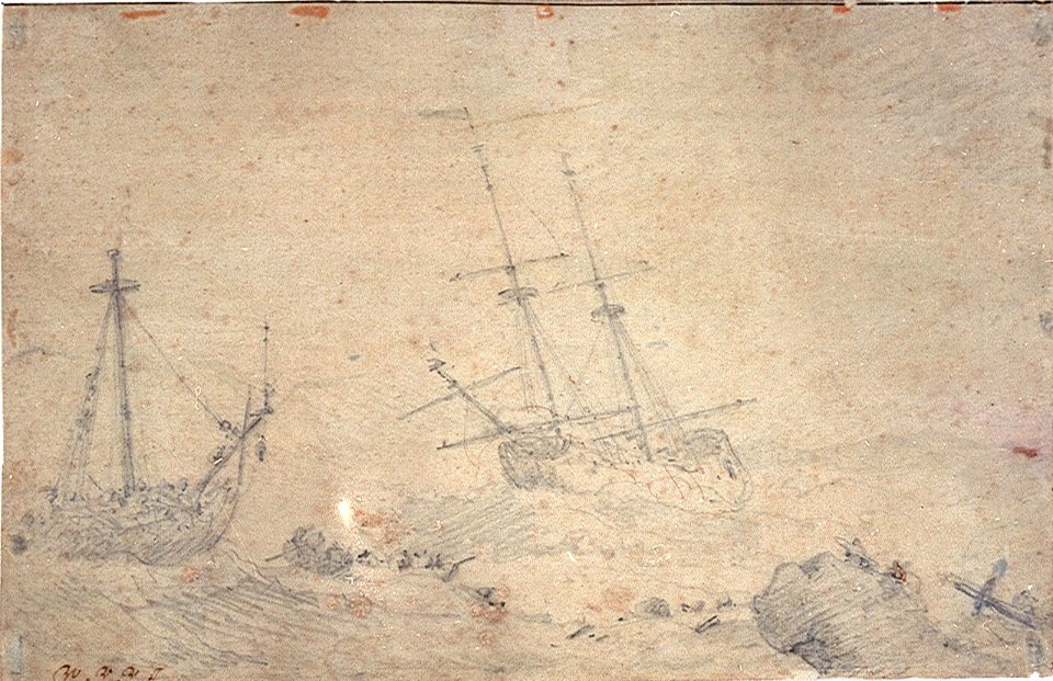 An English ship on the rocks and another driving on RMG PW6683