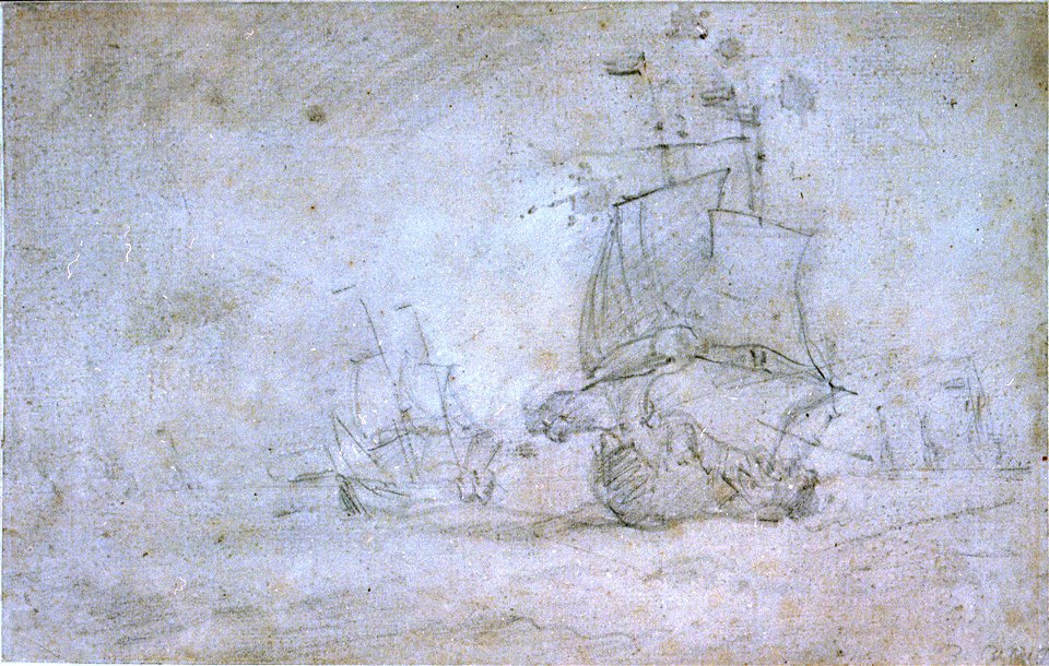 An English ship going about in a strong breeze RMG PW6682