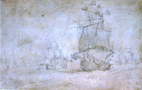 An English ship going about in a strong breeze RMG PW6682