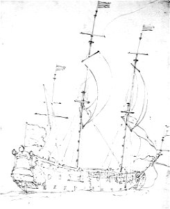An English ship in a quartering breeze RMG PW6968