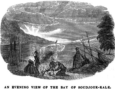 An evening view of the Bay of Soudjouk-Kale. Travels in Circassia, Krim-tartary, &c