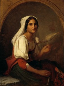 An Italian Woman Spinning Flax (Uno Troili) - Nationalmuseum - 18100