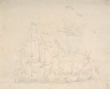 An Indiaman engaged by three Spanish privateers RMG PV5277