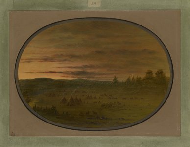 An Indian Encampment at Sunset A10621