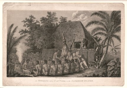 An offering before Capt. Cook, in the Sandwich Islands LCCN2004666403