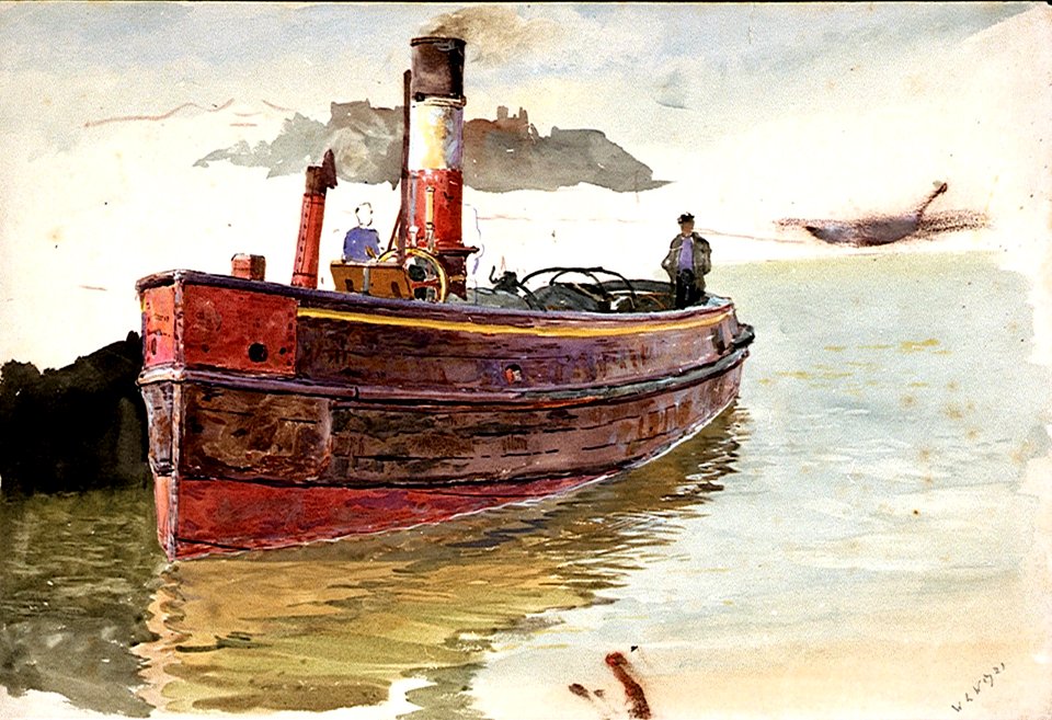 An old steam tug. First study for Chantry picture RMG PV4930