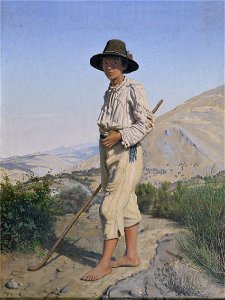 An Italian shepherd boy, by Frederik Vermehren