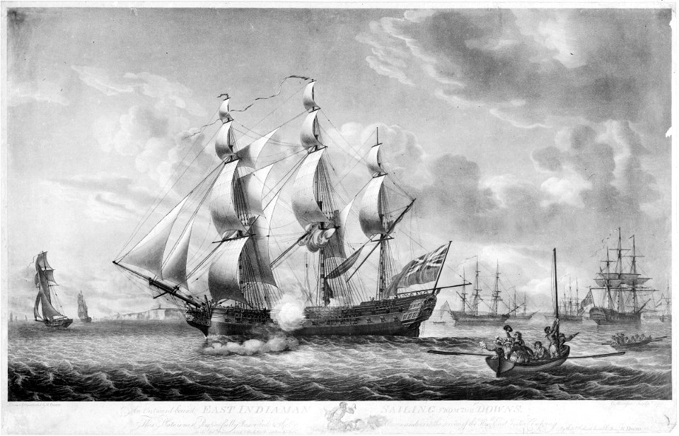 An Outward bound East Indiaman sailing from the Downs - RMG 2820