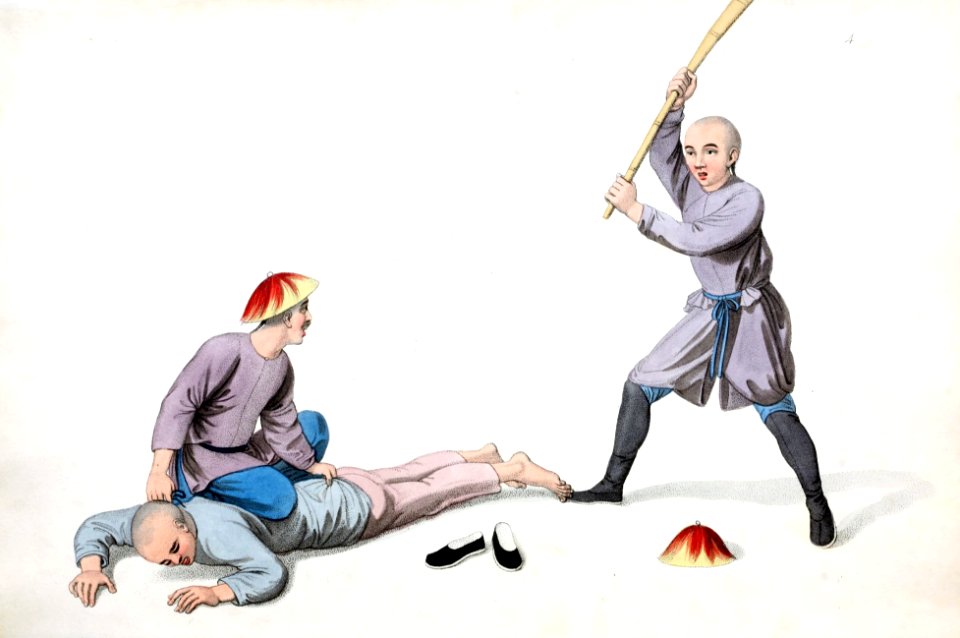 An Offender undergoing the Bastinade