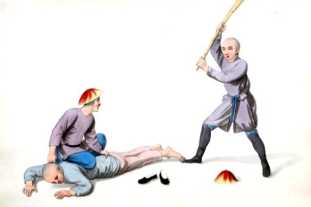An Offender undergoing the Bastinade