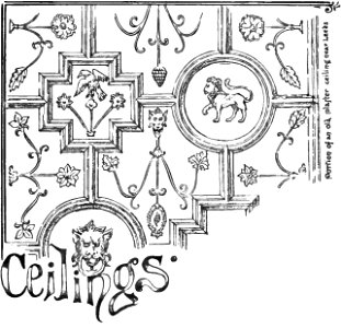 An Old English Home and Its Dependencies, Ceilings—ornament. Free illustration for personal and commercial use.