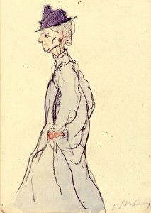 An Old Woman Walking Shown from the Side by Theo van Doesburg Centraal Museum AB4490