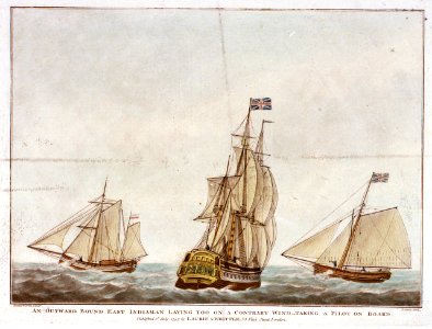 An Outward Bound East Indiaman Laying Too on A contrary Wind-Taking A Pilot on Board RMG PU6364