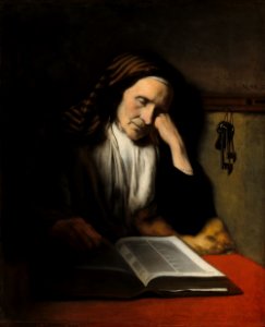 An Old Woman Dozing over a Book A25381