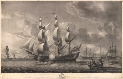 An Outward bound East Indiaman sailing from the Downs - RMG PY8445