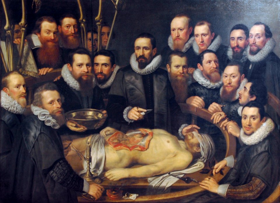 Anatomische les door Dokter van der Meer van Michiel en Pieter van Mierevelt