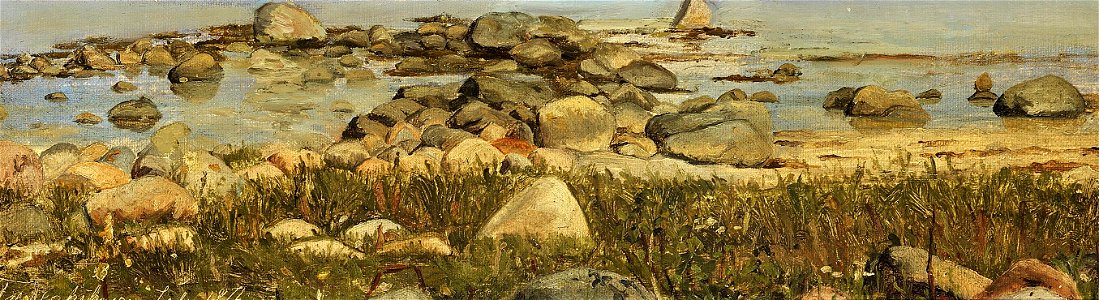 Michael Ancher - Studie af sten i vandkanten - 1874