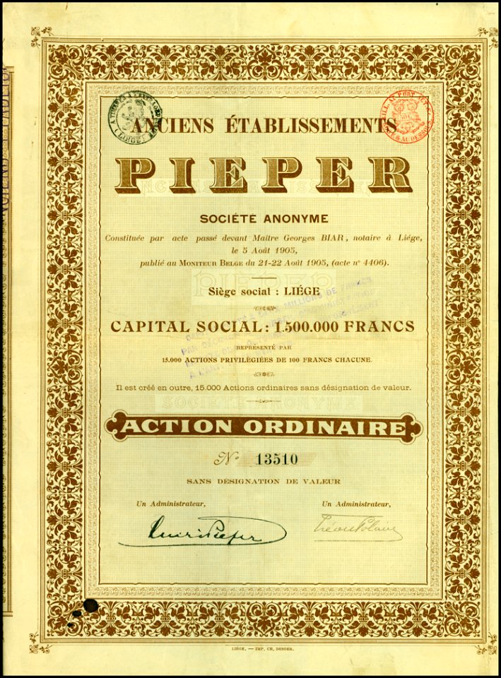 Anciens Etabl. Pieper 1905