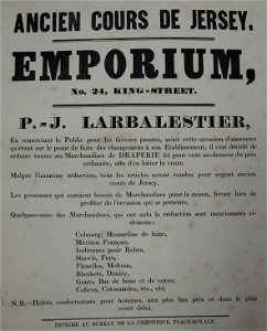 Ancien cours de Jersey Larbalestier 1852
