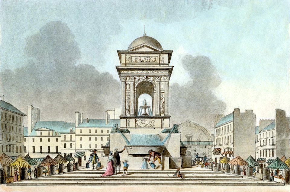 Ancienne fontaine des Innocents. Replacée au milieu du marché
