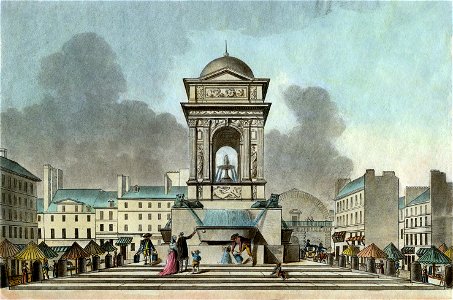 Ancienne fontaine des Innocents. Replacée au milieu du marché