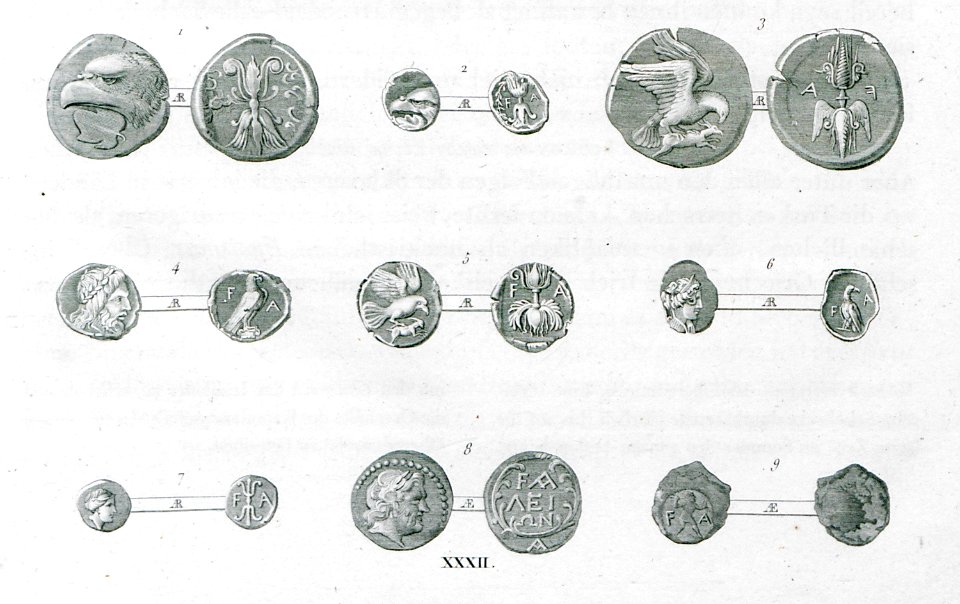 Ancient coins of Aeolis and Elaia, ancient cities in Asia Minor - Peter Oluf Brøndsted - 1826