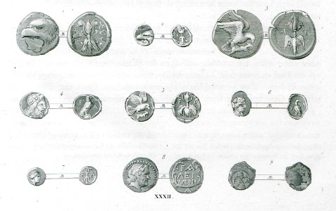 Ancient coins of Aeolis and Elaia, ancient cities in Asia Minor - Peter Oluf Brøndsted - 1826