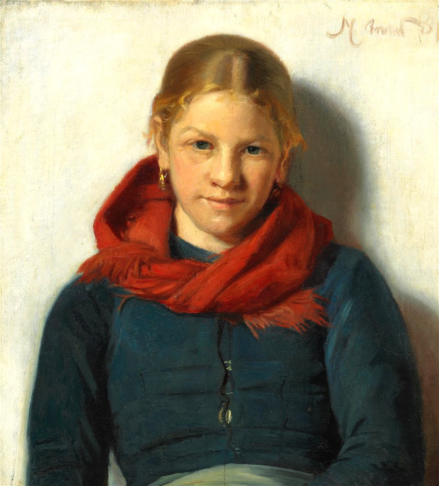 Michael Ancher - Pige med rødt sjal - 1881