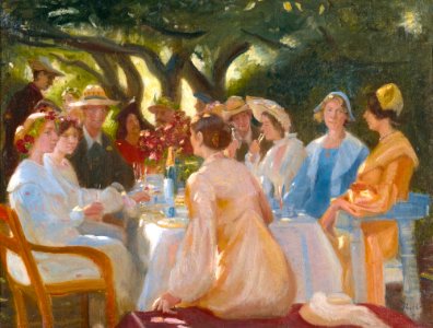 Michael Ancher - Skuespillerfrokost - 1902. Free illustration for personal and commercial use.