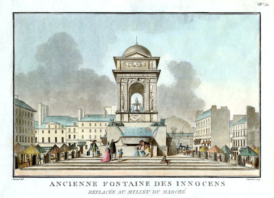 Ancienne fontaine des Innocents. Replacée au milieu du marché 2