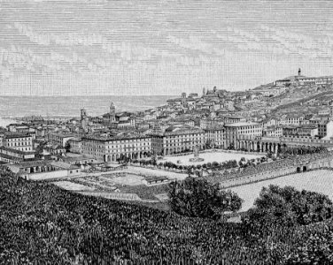 Ancona – Panorama della città nuova, presa dalla Lunetta (xilografia)