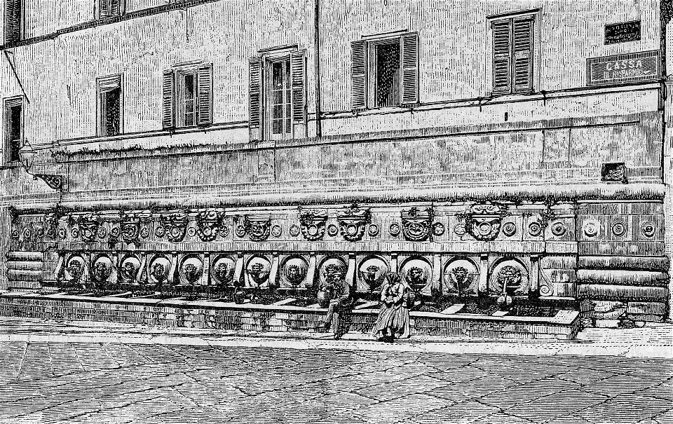 Ancona – Fonte del Calamo ora delle Tredici Cannelle (xilografia)