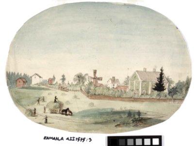 Anders Ekman - Heinäntekoa maalaistalon edustalla - A II 1575-3 - Finnish National Gallery