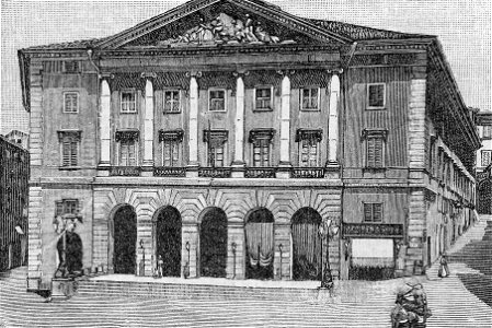 Ancona – Piazza e Teatro delle Muse (xilografia)
