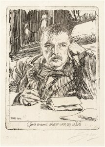 Anders Zorn - Self-portrait (etching) 1904 (2). Free illustration for personal and commercial use.