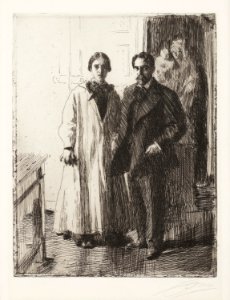 Anders Zorn - Mr. and Mrs Atherton Curtis (etching) 1906