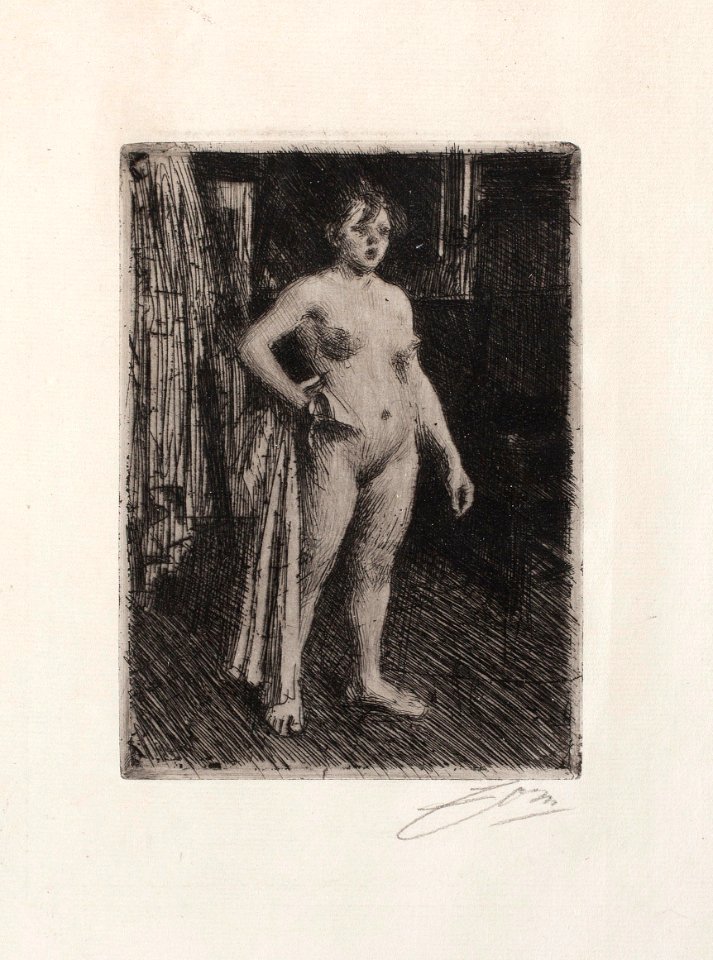 Anders Zorn - Venus de la Vilette (etching) 1893